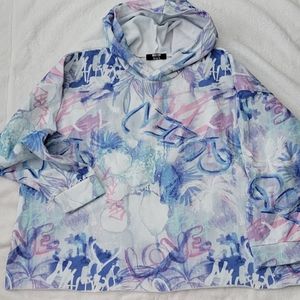 Purple pink hoodie with Queen and Love With graffiti lettering